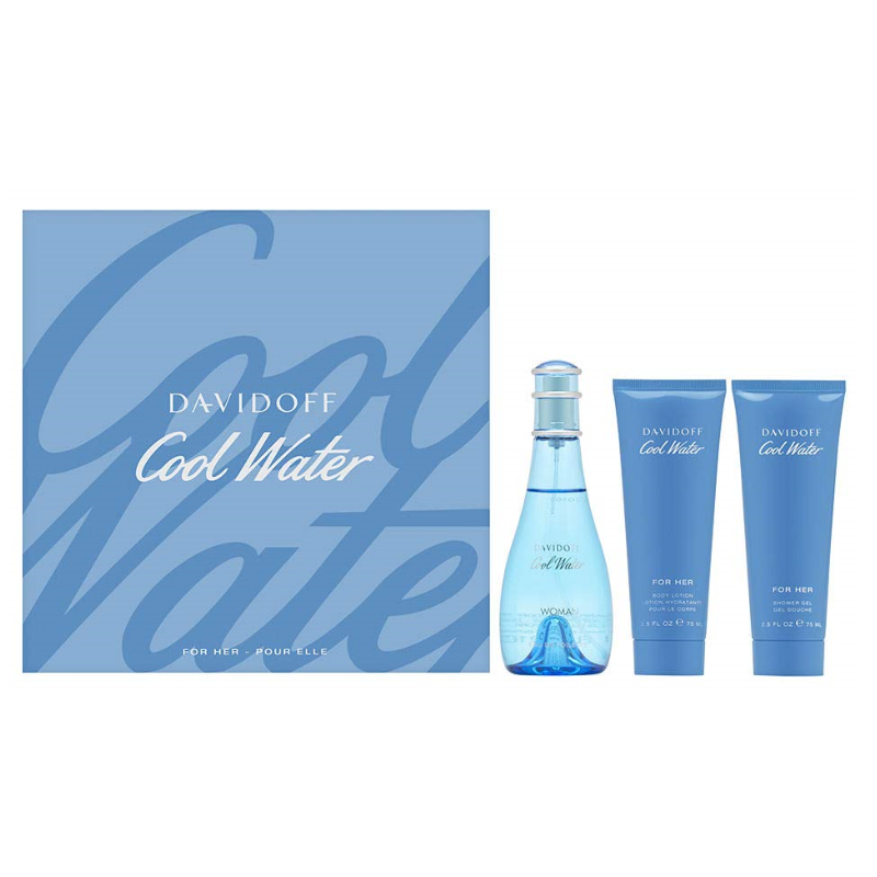 Davidoff Cool Water Ladies 50ml 3pc Giftset Home Cosmetics - Main Image