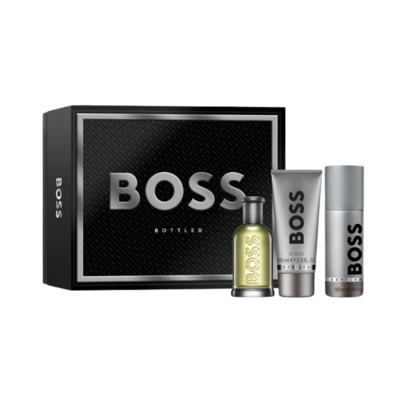 Hugo Boss Bottled (Grey) 100ml 3pc Giftset