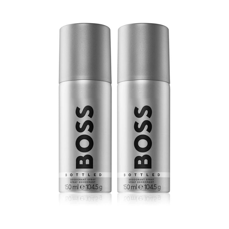 Hugo Boss Bottled (Grey) Men's 150ml Deodorant Spray - Pack of 2