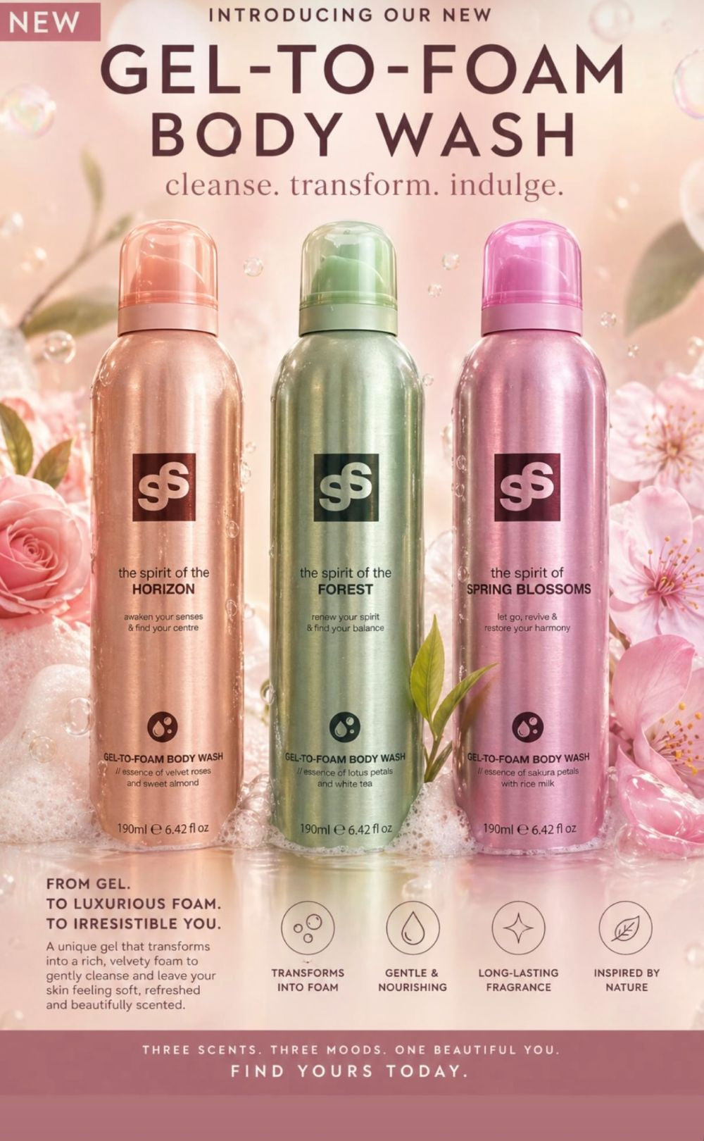 Soul & Saint Gel To Foam Body Wash 190ml